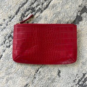 Talbots Red Leather Clutch